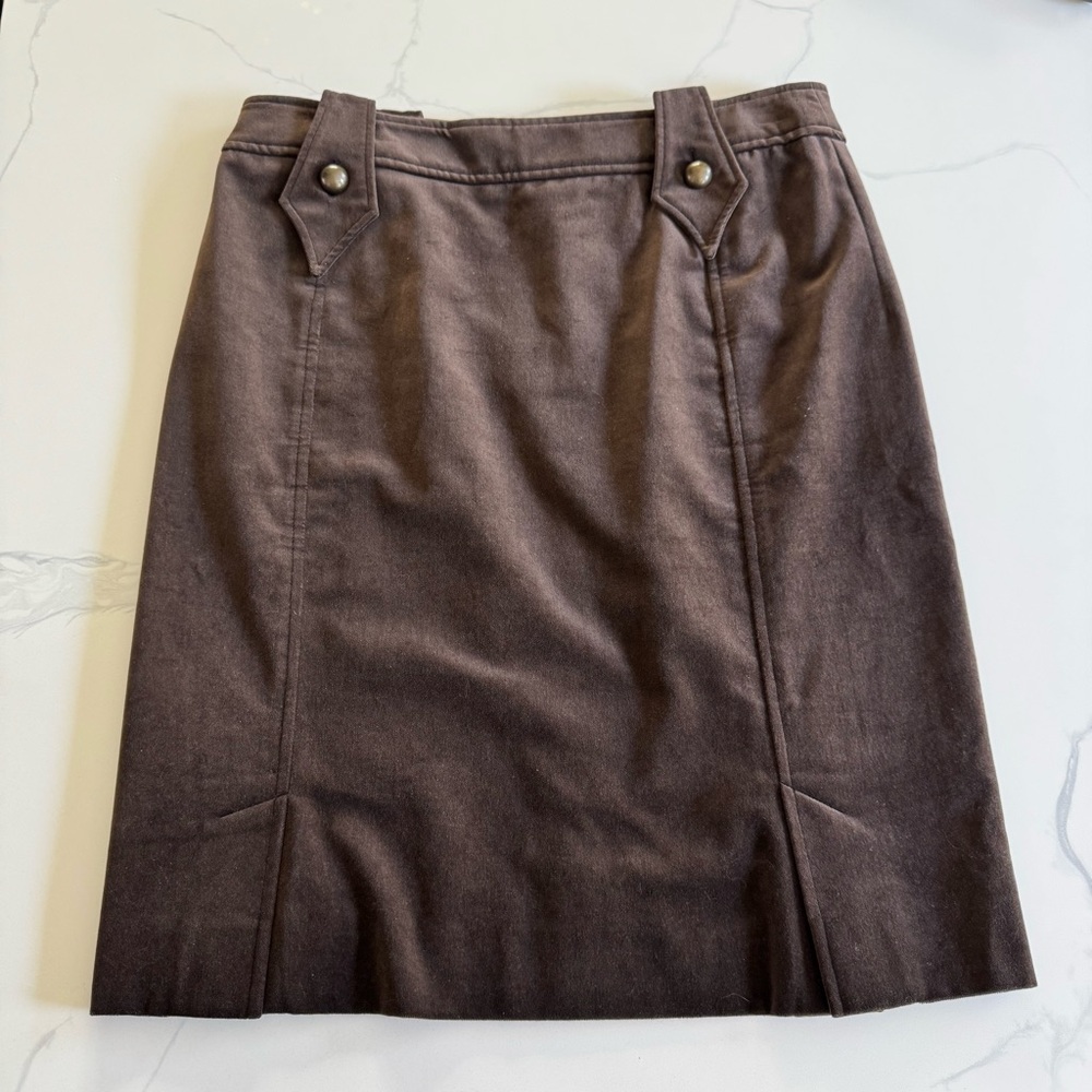 SOLD Yves Saint Laurent Rive Gauche 2005 - Velour Midi Skirt - FR 42